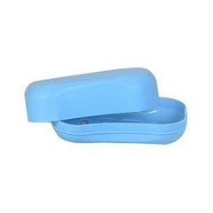 Soap container with lid, keeps bathroom soap clean and protected.