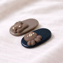 Cute Cartoon Bear Design Hair Clip Set (4 Pc)