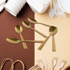 Premium Luxurious Stainless Steel Coated Spoons (6 Pcs Set / Golden)