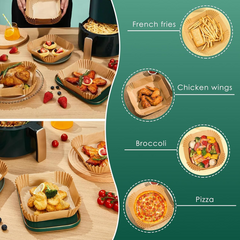 Square Air Fryer Disposable Paper Liner  (50 Pcs Set / 160mmx45mm)