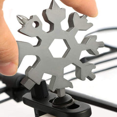 Durable 18-in-1 Snowflake Multi-Tool – Bottle Opener & Screwdriver Wrench Kit