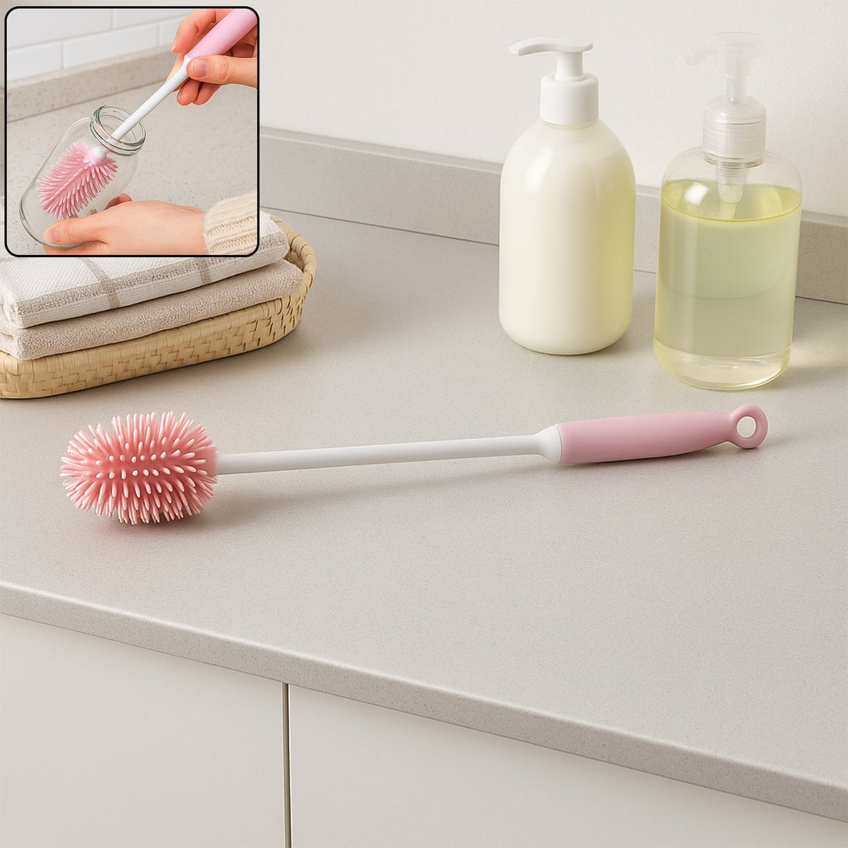 Silicone Bottle Brush Cleaner Brush for Hydro Flask/Vacuum Bottle for Water Bottle