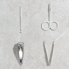 Mini Nail Clipper Set With Plastic Storage Case, (4 Pc Set)