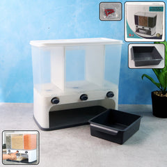 Easy Flow Cereal Dispenser for Kitchen 3 in 1 Push Button Wall Mount Container