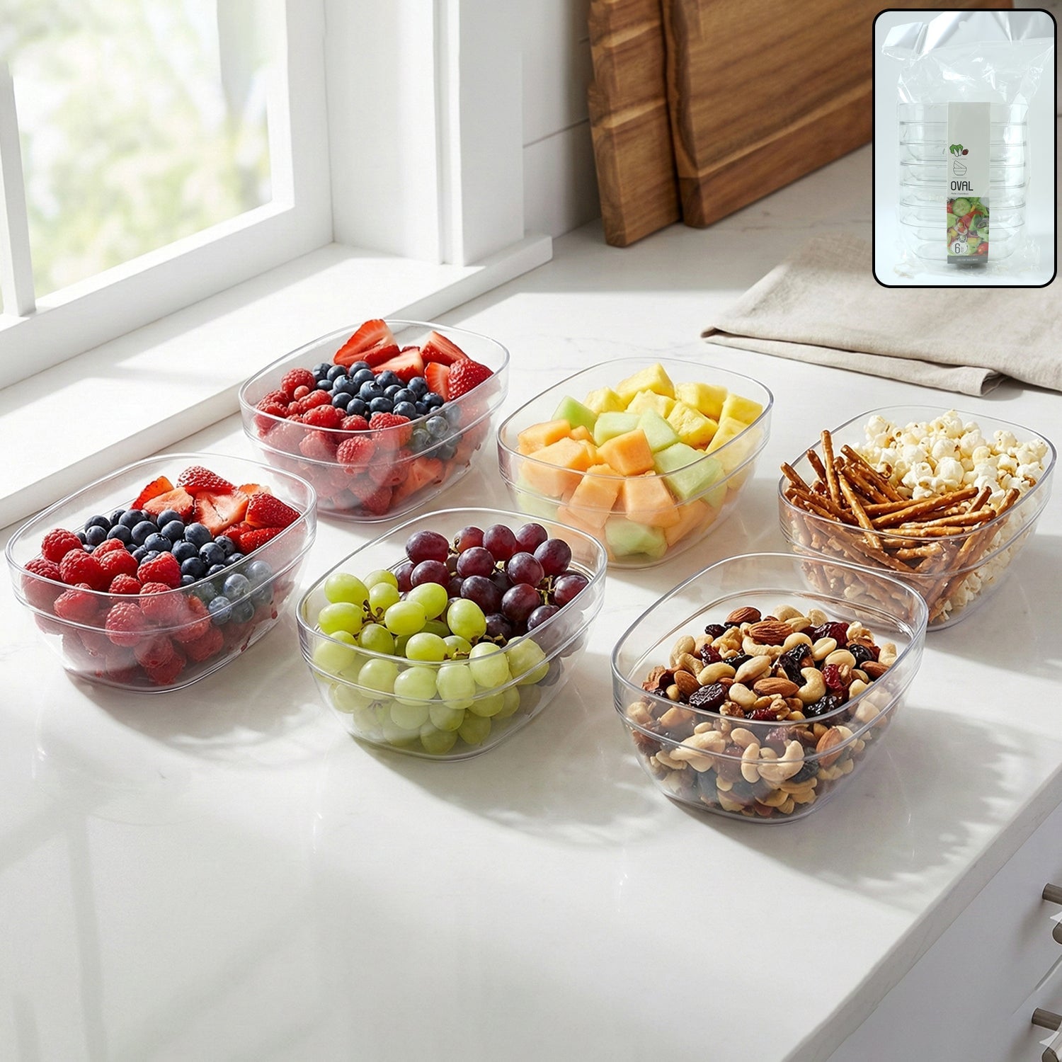 Clear Serving Bowl Set